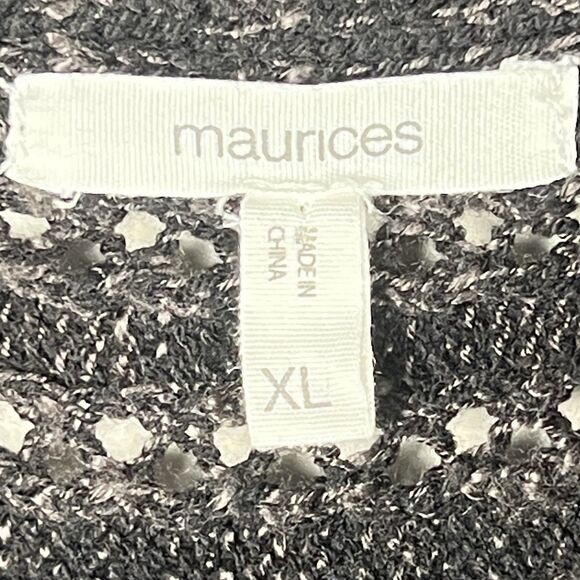 Maurices Sz XL Black Sweater Chunky Ribbed Open Knit - Picture 3 of 8